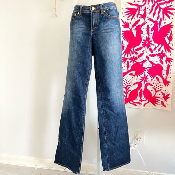 Tory Burch Dark Wash Flare Denim - Picture 2 of 7